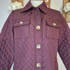 Chico's Quilted Button Front Coat Jacket